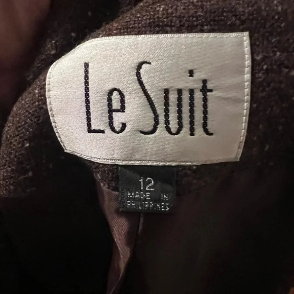 Le Suit Women's Sz 12 Two Piece Wool Blend Blazer & Skirt Combo - Picture 3 of 8